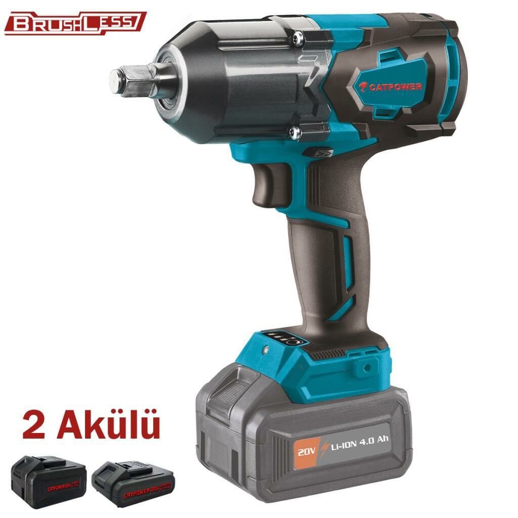 KÖMÜRSÜZ AKÜLÜ SOMUN SIKMA 1/2'  20V Lİ-İON (2.0AH AKÜ 1 adet) (4.0AH AKÜ 1 adet)(HIZLI ŞARJ CİHAZI)